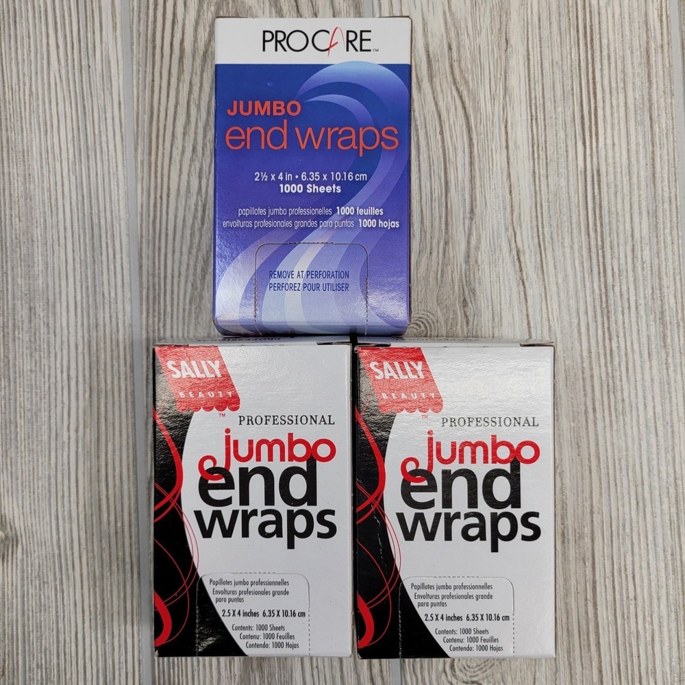 Lot of ProCare Sally Beauty Professional Jumbo End Wraps 2.5x4 Hair Perm‎ Papers